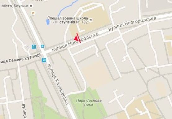 Схема рекламної площини за адресою Новгородская ул. - Клочковская ул.