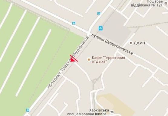 Схема рекламної площини за адресою Тракторостроителей пр. - Валентиновская ул.