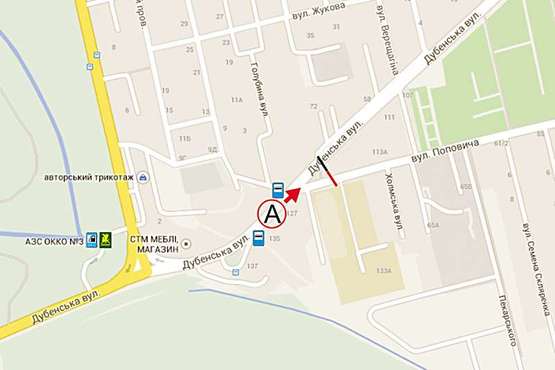 Схема рекламной плоскости по адресу Дубенська- Поповича (правий)