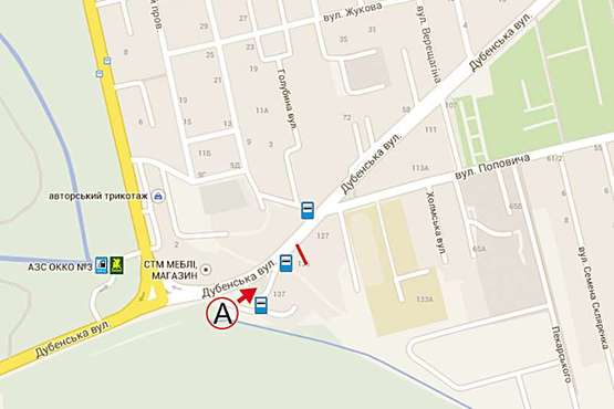Схема рекламной плоскости по адресу Дубенська
