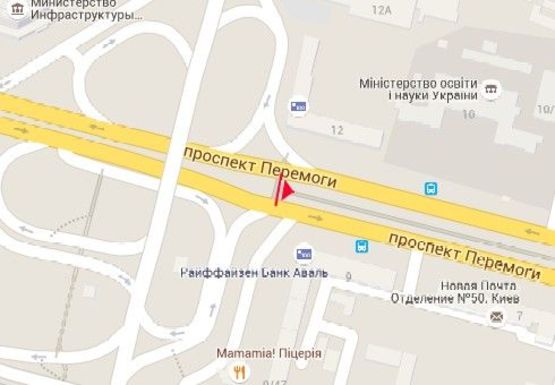 Схема рекламної площини за адресою Победы пр., 9