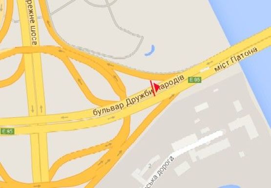 Схема рекламной плоскости по адресу Мост Патона, съезд на Набережное шоссе