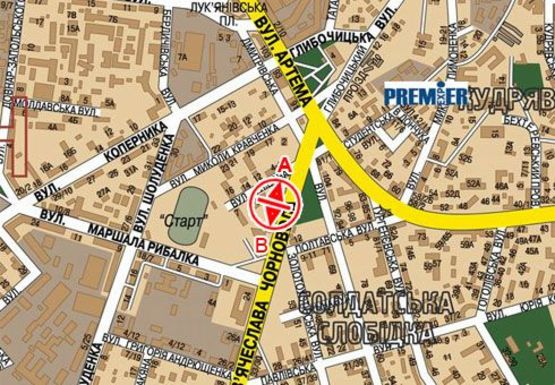 Схема рекламної площини за адресою Черновола ул., 8