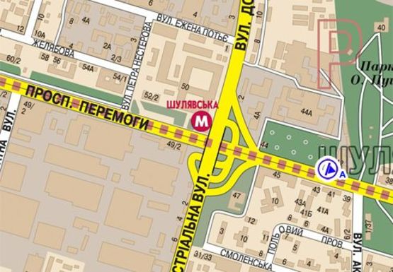 Схема рекламной плоскости по адресу Победы пр., 44