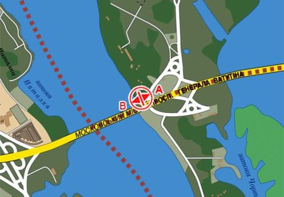 Схема рекламной плоскости по адресу Московский мост, из центра