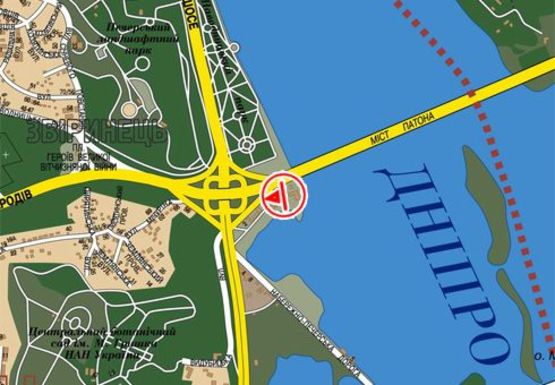 Схема рекламной плоскости по адресу Мост Патона