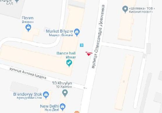 Схема рекламной плоскости по адресу Довженка ул., 3 (в сторону Телиги ул.) (BackLit)