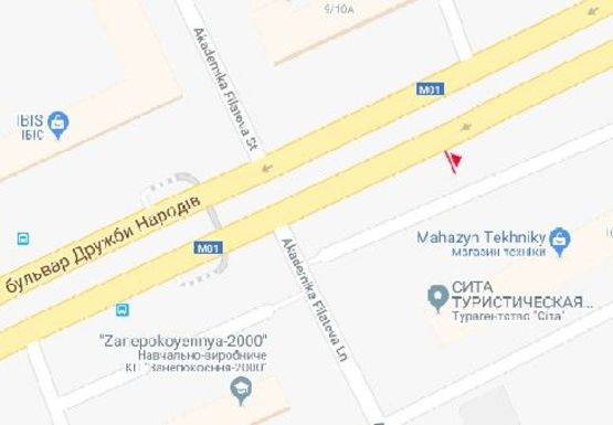 Схема рекламной плоскости по адресу Дружбы Нродов ул.,10 (в сторону Лыбедской пл.) (BackLit)