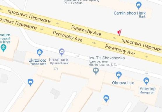 Схема рекламной плоскости по адресу Победы пр., 22 (в сторону Победы пл.) (BackLit)