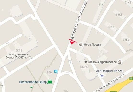 Схема рекламної площини за адресою Васильковская ул., 55