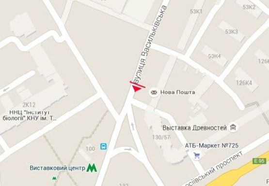 Схема рекламної площини за адресою Васильковская ул., 55