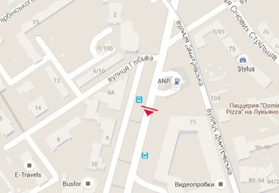 Схема рекламної площини за адресою Черновола Вячеслава ул., (напротив дома №10)