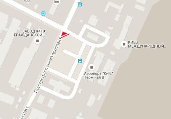 Схема рекламной плоскости по адресу Аэропорт "Жуляны", Воздухофлотский пр-т (правая)