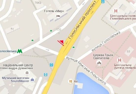 Схема рекламной плоскости по адресу Голосеевская пл.