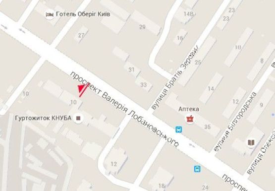 Схема рекламной плоскости по адресу Лобановского пр., 10  (бывш. Краснозвездный пр.)