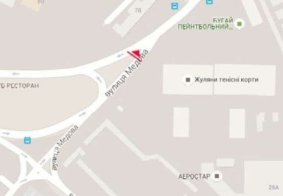 Схема рекламной плоскости по адресу Аэропорт "Киев",  Воздухофлотский пр-т - Медовая ул.