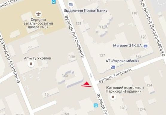 Схема рекламной плоскости по адресу Антоновича ул. (Горького ул.) - Тверская ул.