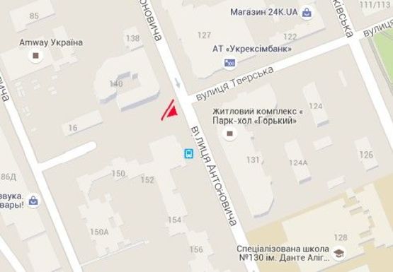 Схема рекламної площини за адресою Антоновича ул. (Горького ул.) - Тверская ул.