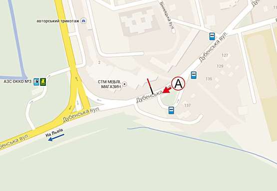 Схема рекламной плоскости по адресу Макарова -  Дубенська ст А