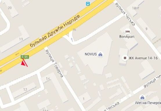 Схема рекламної площини за адресою Дружбы Народов б-р