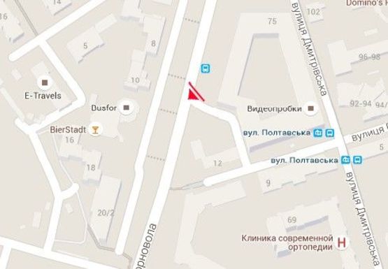 Схема рекламной плоскости по адресу Черновола ул., 12