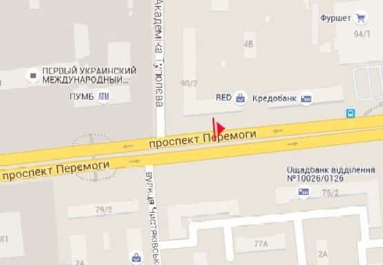 Схема рекламной плоскости по адресу Победы пр. - Туполева ул.