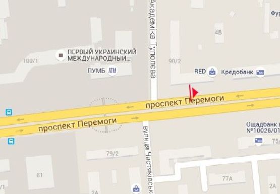 Схема рекламної площини за адресою Победы пр. - Туполева ул.