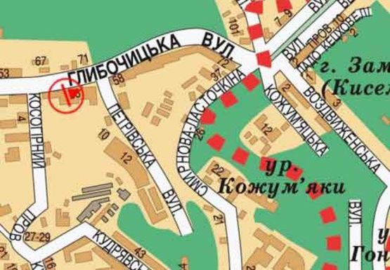 Схема рекламної площини за адресою Глубочицкая ул.