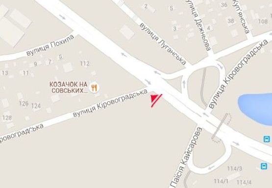 Схема рекламної площини за адресою Лобановского пр.  (бывш. Краснозвездный пр.) - Кировоградская ул.