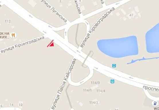 Схема рекламной плоскости по адресу Лобановского пр.  (бывш. Краснозвездный пр.) - Кировоградская ул.