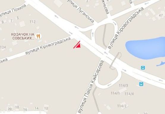 Схема рекламної площини за адресою Лобановского пр.  (бывш. Краснозвездный пр.) - Кировоградская ул.