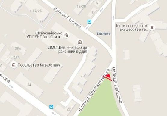 Схема рекламной плоскости по адресу Герцена ул. - Древлянская ул. (бывш. Якира ул.)