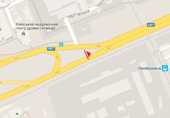 Схема рекламной плоскости по адресу Броварской пр. - Шептицкого ул. (бывш. Луначарского ул.)