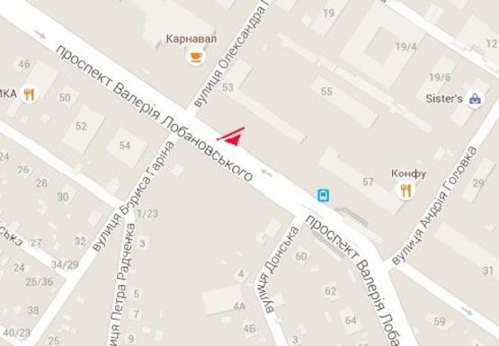 Схема рекламної площини за адресою Лобановского пр., 53  (бывш. Краснозвездный пр.)