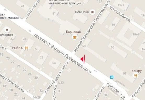 Схема рекламной плоскости по адресу Лобановского пр., 53  (бывш. Краснозвездный пр.)