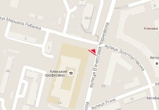 Схема рекламної площини за адресою Черновола ул. - Маршала Рыбалко ул.