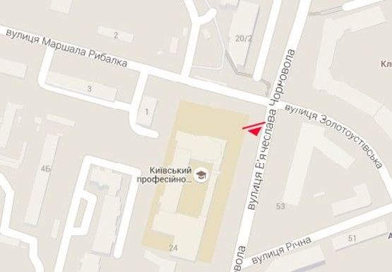 Схема рекламної площини за адресою Черновола ул. - Маршала Рыбалко ул.