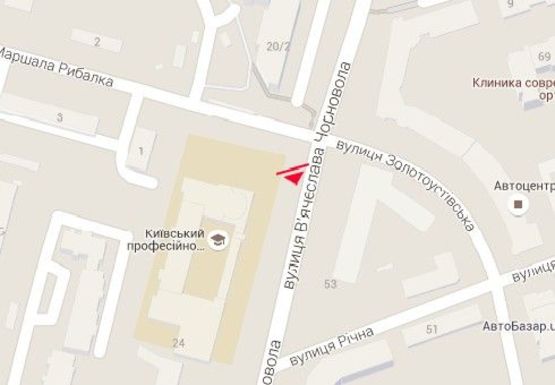 Схема рекламной плоскости по адресу Черновола ул. - Маршала Рыбалко ул.