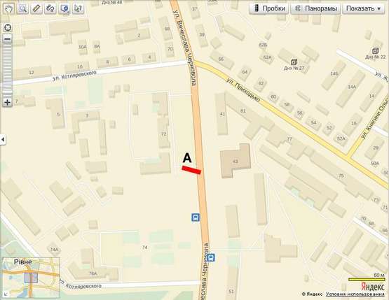 Схема рекламной плоскости по адресу Чорновола