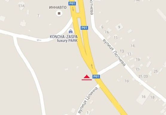 Схема рекламної площини за адресою Столичное шоссе, выезд из Киева на Конча-Заспу