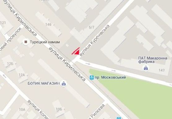 Схема рекламной плоскости по адресу Кирилловская ул. (бывш. Фрунзе ул.) - Куреневская ул.