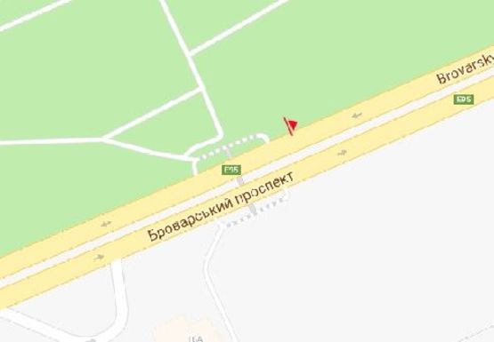 Схема рекламної площини за адресою Броварской пр. (напротив дома №9 по ул. Киото)