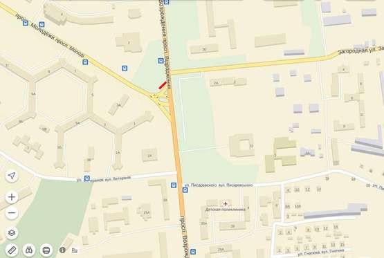 Схема рекламной плоскости по адресу Відродження  -  Молоді