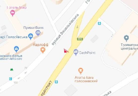 Схема рекламної площини за адресою Голосеевский пр., 70