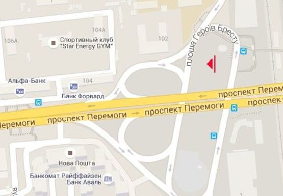 Схема рекламной плоскости по адресу Героев Бреста пл. - Победы пр.