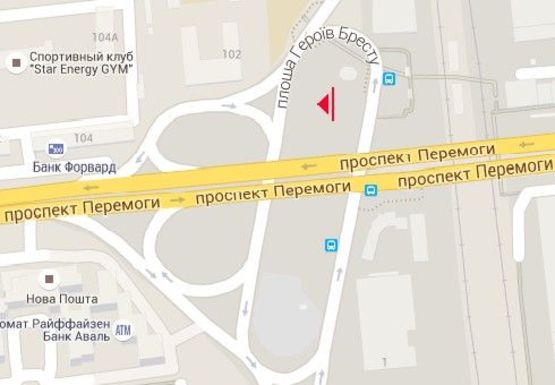 Схема рекламної площини за адресою Героев Бреста пл. - Победы пр.