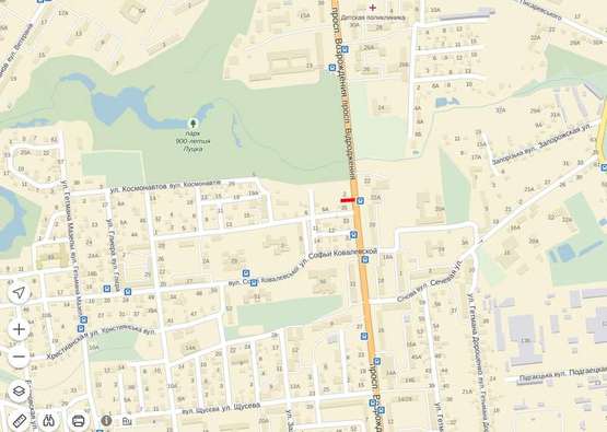 Схема рекламной плоскости по адресу Вїдродження