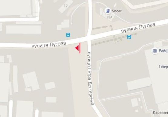 Схема рекламной плоскости по адресу Луговая ул., 9 - Семьи Кульженков ул. (бывш. Дегтяренко П. ул.)