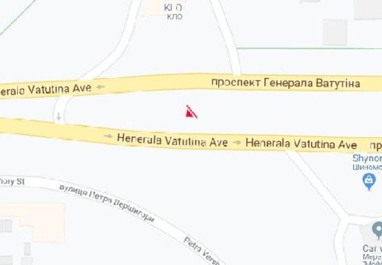 Схема рекламної площини за адресою Ватутина пр., 14а (на разделителе)