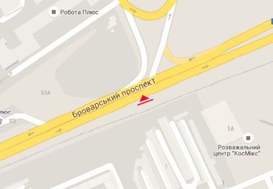 Схема рекламной плоскости по адресу Броварской пр. - Освободителей ул.